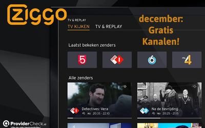 In december gratis kanalen bij Ziggo!