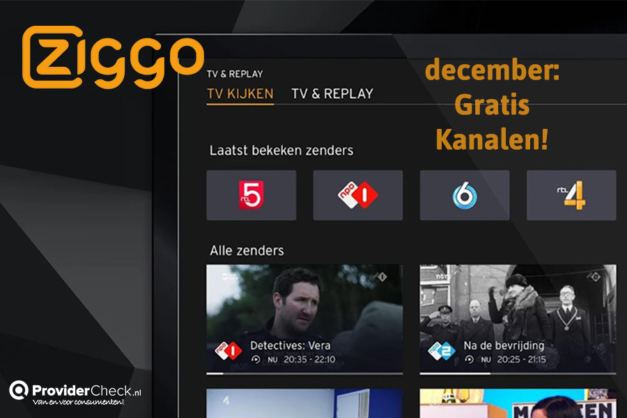 In december gratis kanalen bij Ziggo!