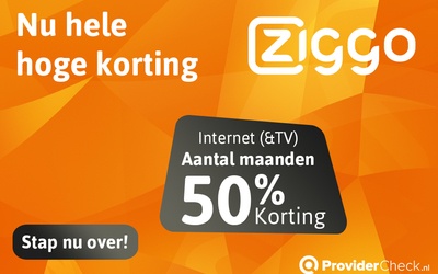 Ziggo actie; 50% korting!