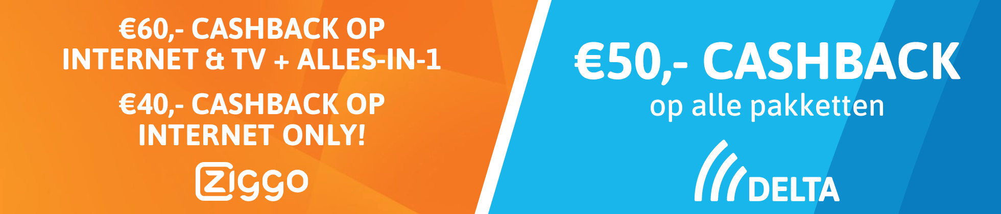DELTA en Ziggo cashback mei - juni