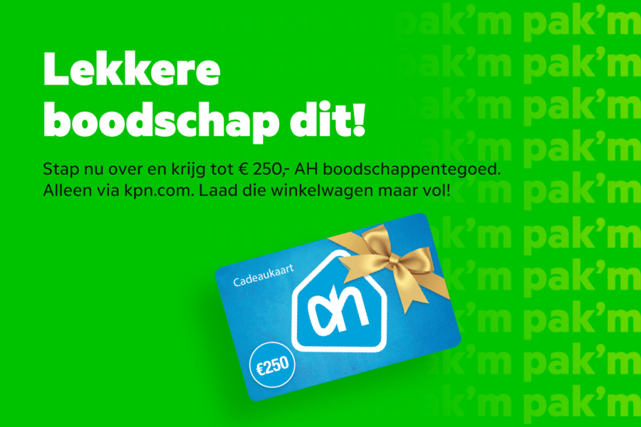KPN actie tot 250 euro AH tegoed