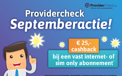 ProviderCheck Septemberactie: nu €25 cashback