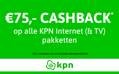 KPN cashback actie: €75,- voordeel