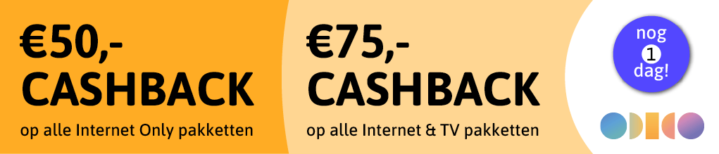Cashback Odido - nog 1 dag