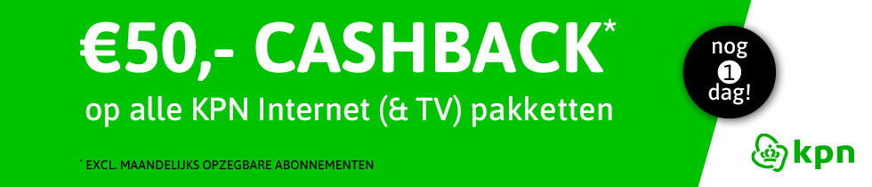 Cashback KPN - homepage - nog 1 dag